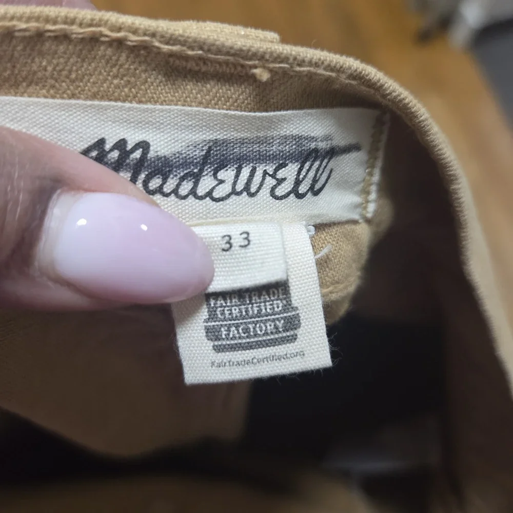 Madewell Womens Casual Everyday Patch‎ Pocket Utility Cargo Pants Deep Khaki 33
